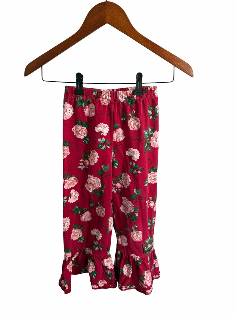 Matilda Jane Red Floral Ruffle Hem Pants